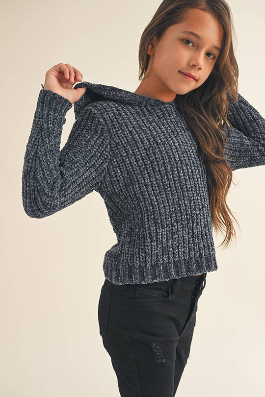 Hooded Chenille Sweater