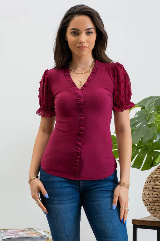 Here For You Ruffled Top
