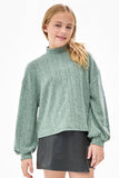 Mock Neck Cable Knit Sweater