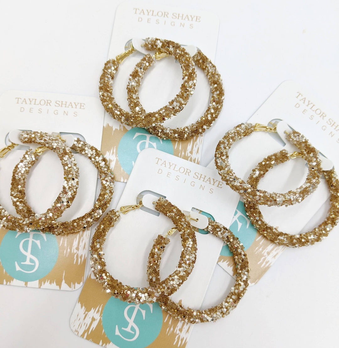 Glitter Hinge Hoops