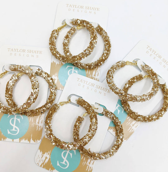 Glitter Hinge Hoops