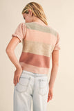 Stripe Puff Sleeve Sweater