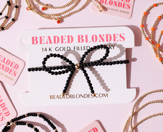Black Pearl Bow Bracelet